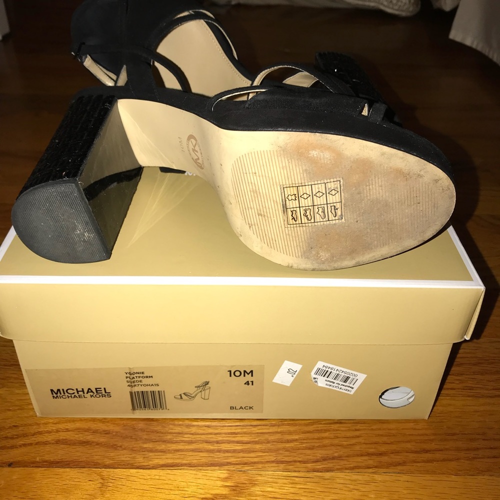 Platform Suede Block Heels - image 7